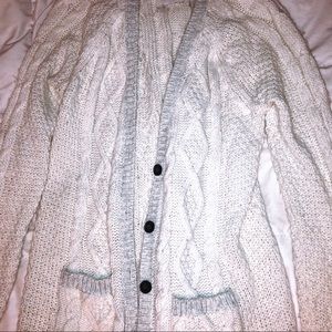 A&F long off white cardigan!